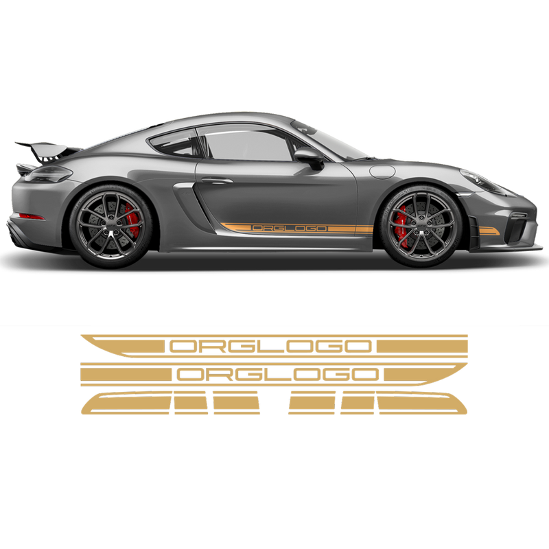 Contoured Racing Decals set in one color, for Cayman / Boxster 2005 - 2020