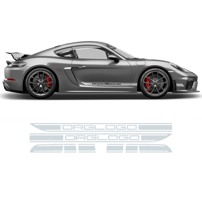 Contoured Racing Decals set in one color, for Cayman / Boxster 2005 - 2020