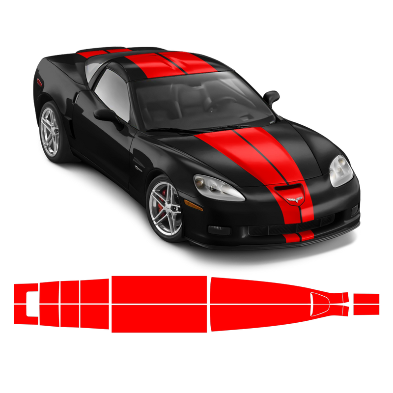 Racing Stripes Over The Top, for Chevrolet Corvette 2005 - 2014Racing Stripes Over The Top, for Chevrolet Corvette 2005 - 2014