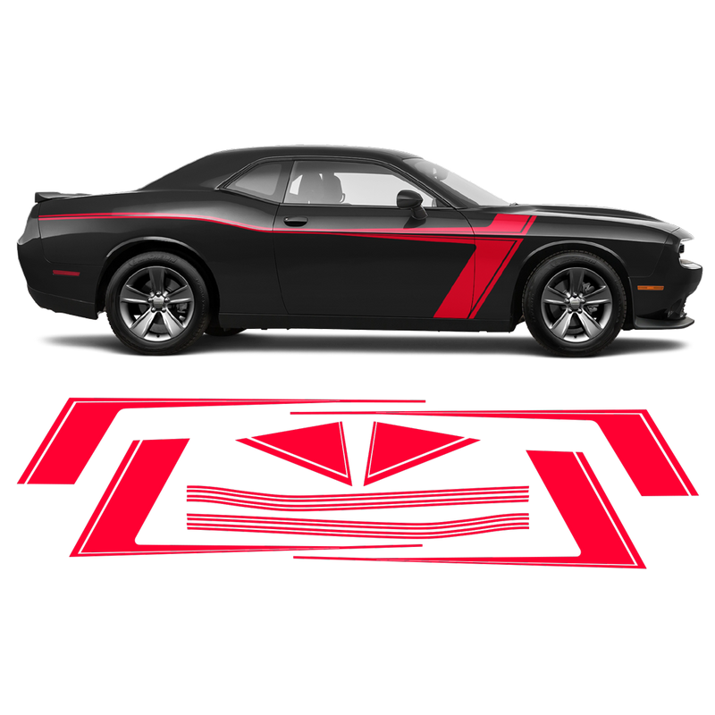 Accent Side Stripes Graphic, Dodge Challenger 2011 - 2020 black