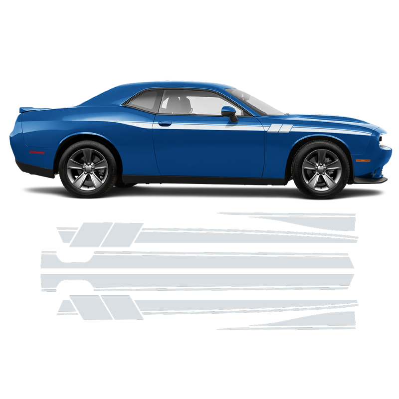 Fury Side Racing Stripes, DODGE Challenger 2011 - 2020 black