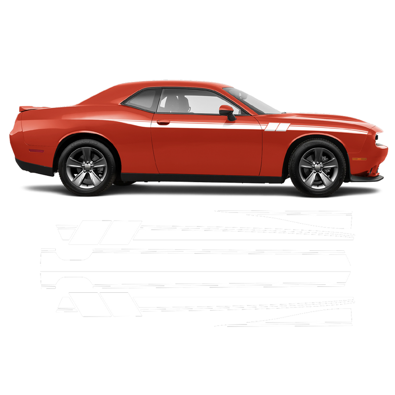 Fury Side Racing Stripes, DODGE Challenger 2011 - 2020 black