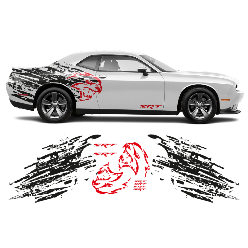 Shredded Hellcat Side Graphic, for Dodge Challenger 2008 - 2020