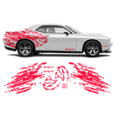 Shredded Hellcat Side Graphic in One Color for Dodge Challenger 2008 - 2024