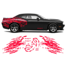 Shredded Hellcat Side Graphic in One Color for Dodge Challenger 2008 - 2024 black