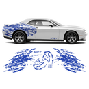 Shredded Hellcat Side Graphic in One Color for Dodge Challenger 2008 - 2024 black