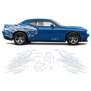 Shredded Hellcat Side Graphic in One Color for Dodge Challenger 2008 - 2024 black