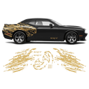 Shredded Hellcat Side Graphic in One Color for Dodge Challenger 2008 - 2024 black