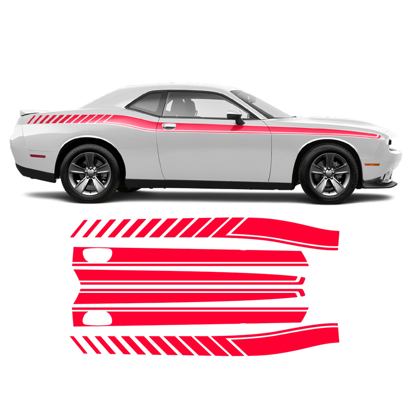 Long Side Stripes for Dodge Challenger 2011 - 2020 black