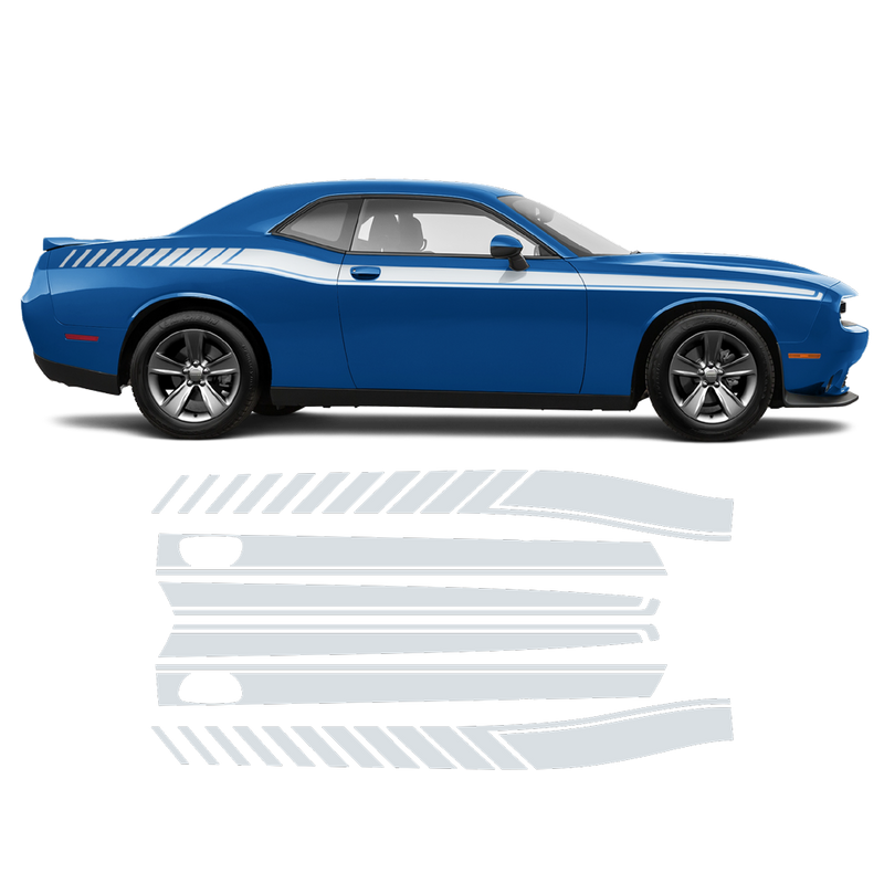Long Side Stripes for Dodge Challenger 2011 - 2020 black