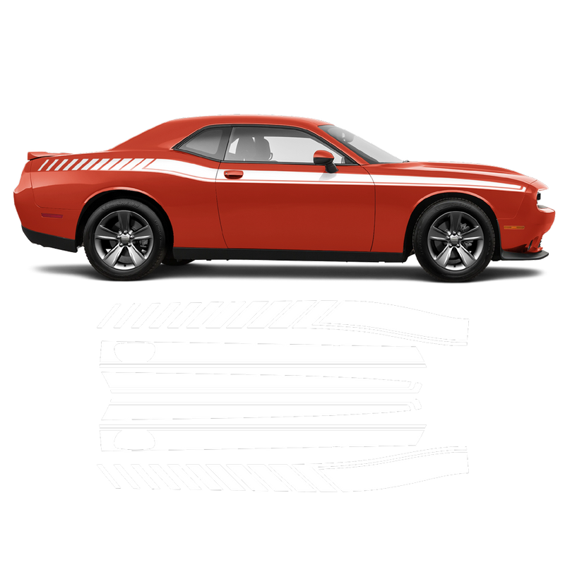 Long Side Stripes for Dodge Challenger 2011 - 2020 black