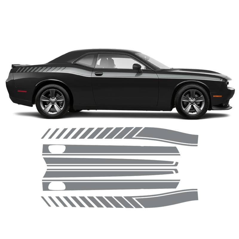 Long Side Stripes for Dodge Challenger 2011 - 2020 black