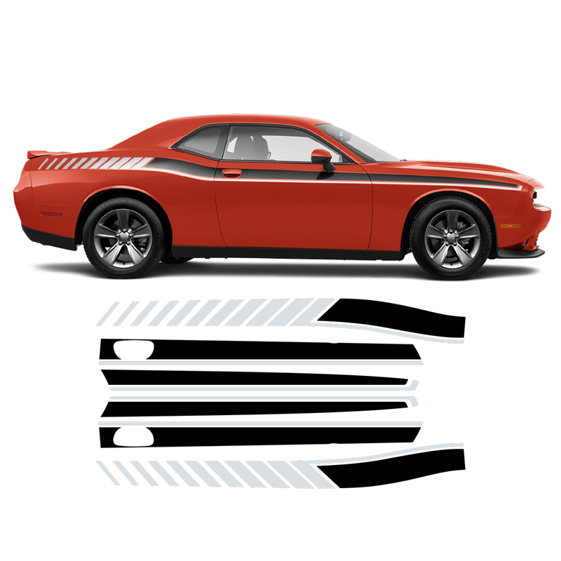 Long Side Stripes two colors for Dodge Challenger 2011 - 2020
