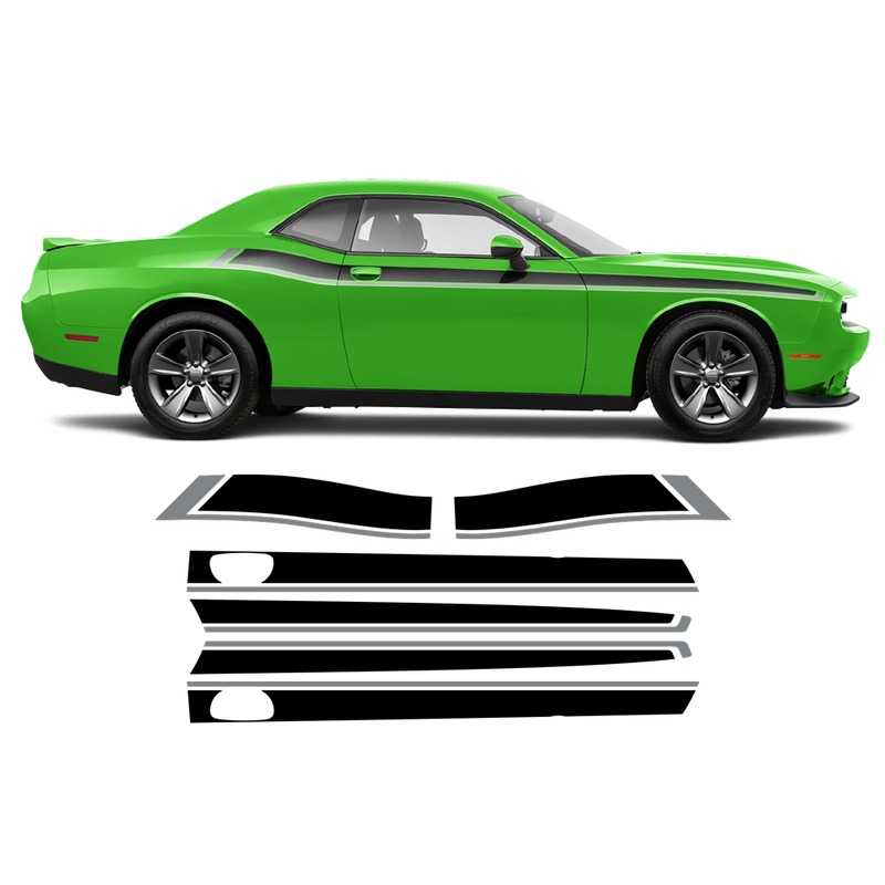 Short Side Stripes in Two Colors for Dodge Challenger 2011 - 2020