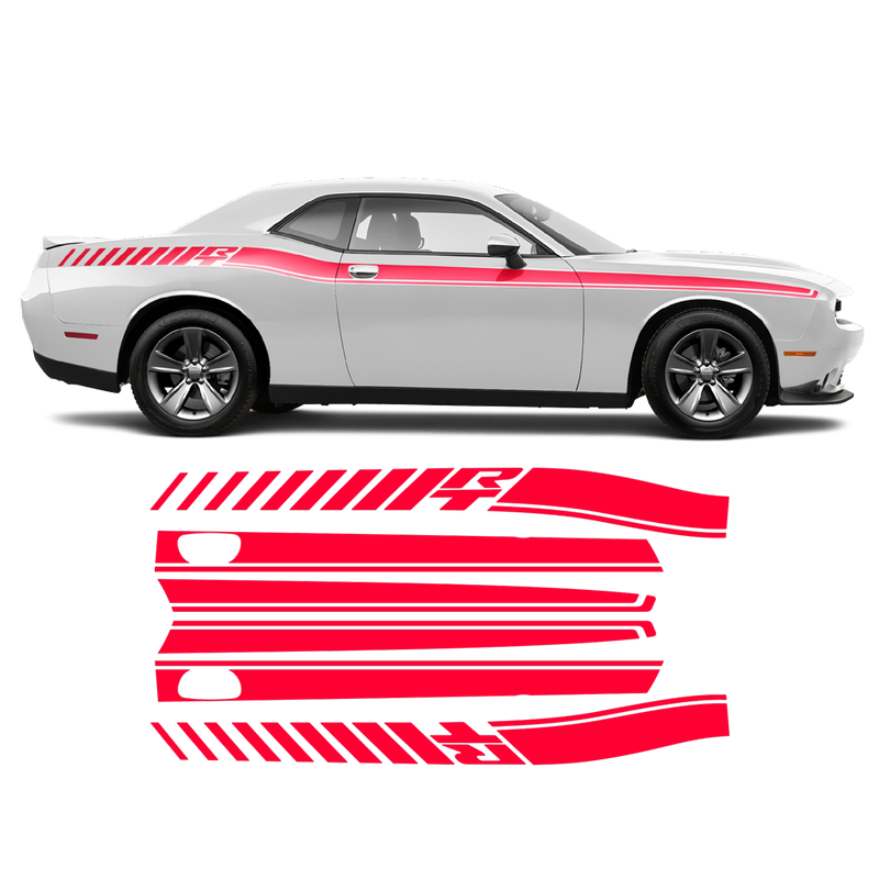 R / T Long side stripes for DODGE Challenger 2011 - 2020 black