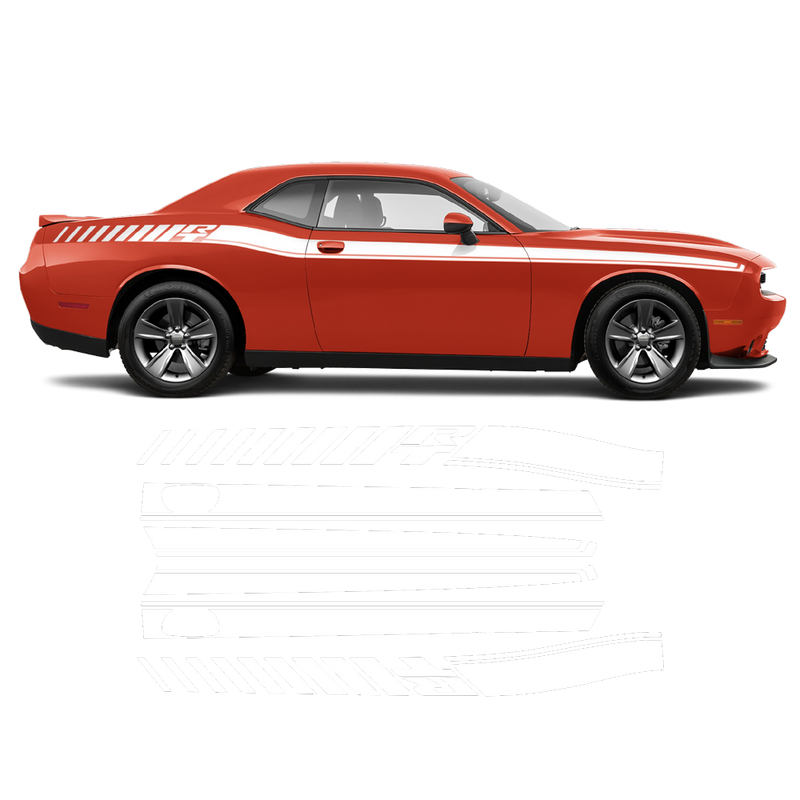 R / T Long side stripes for DODGE Challenger 2011 - 2020 black