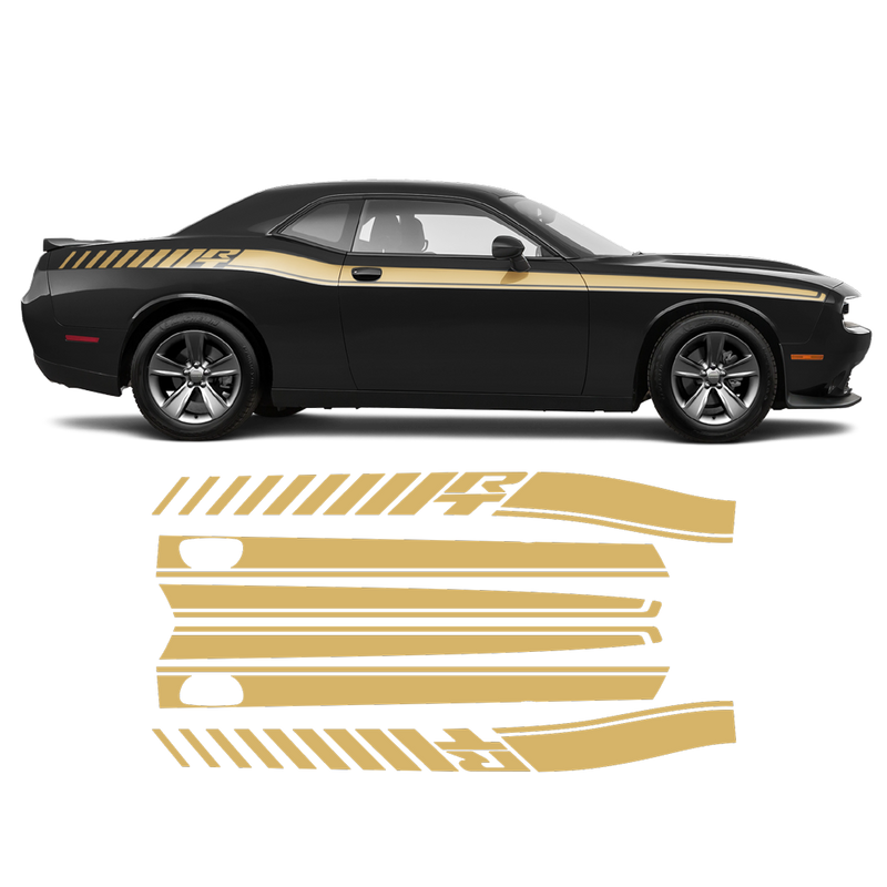 R / T Long side stripes for DODGE Challenger 2011 - 2020 black