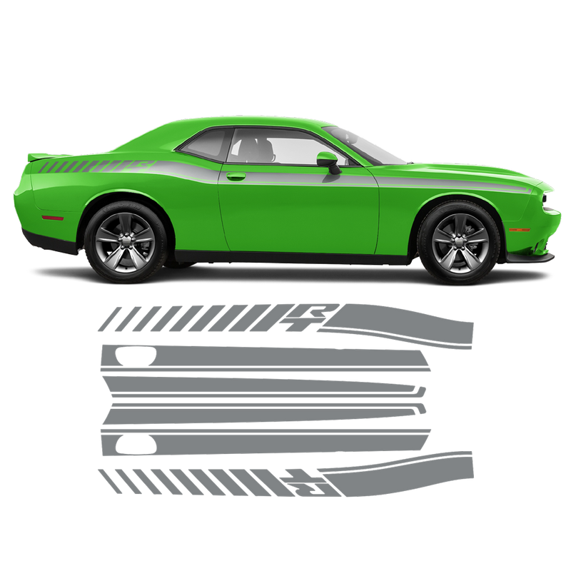 R / T Long side stripes for DODGE Challenger 2011 - 2020 black