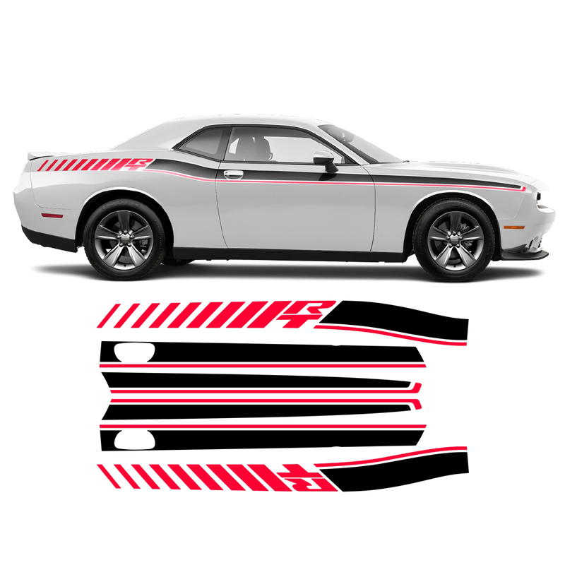 R / T Long side stripes two colors, for DODGE Challenger 2011 - 2020