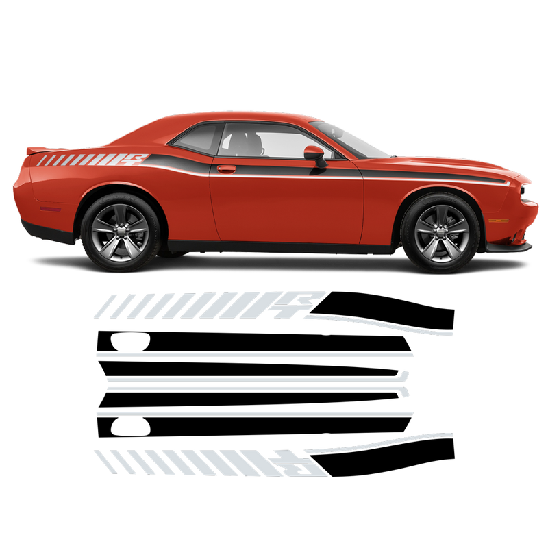 R / T Long side stripes two colors, for DODGE Challenger 2011 - 2020
