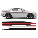 REDLINE Side Stripes, Dodge Challenger 2011-2020 black matt red gloss