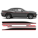 REDLINE Side Stripes, Dodge Challenger 2011-2020 black matt red gloss