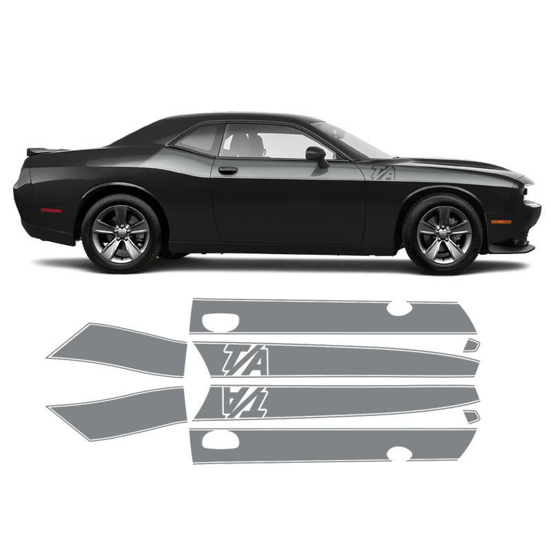 T/A side stripes, DODGE Challenger 2011 - 2020 black