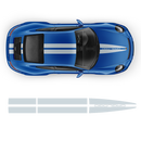 Porsche Dual Racing Stripes Over The Top for Carrera / Cayman / Boxster