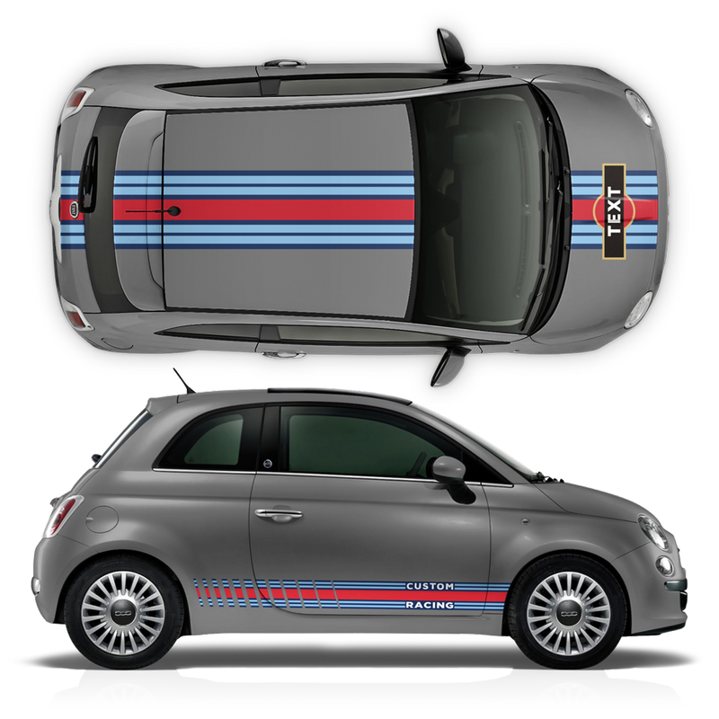 Martini Style Racing Stripes Set, for Fiat 500