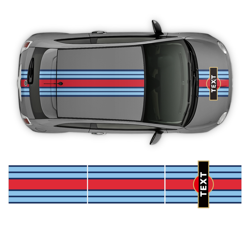 Martini Style Racing Stripes Set, for Fiat 500