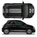 SCRATCHED MARTINI Style Racing STRIPES, for Fiat 500
