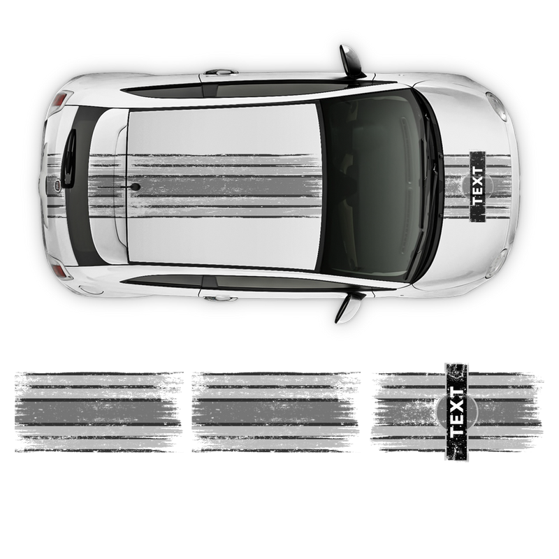 SCRATCHED MARTINI Style Racing STRIPES, for Fiat 500