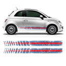SCRATCHED MARTINI Style Racing STRIPES, for Fiat 500