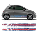 SCRATCHED MARTINI Style Racing STRIPES, for Fiat 500