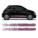 SCRATCHED MARTINI Style Racing STRIPES, for Fiat 500