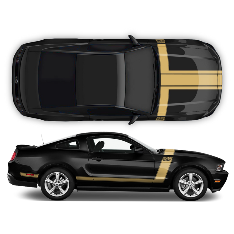 BOSS 302 style Racing stripes set, for Ford Mustang 2012 - 2014