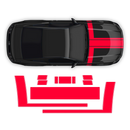 BOSS 302 style Racing stripes set, for Ford Mustang 2012 - 2014