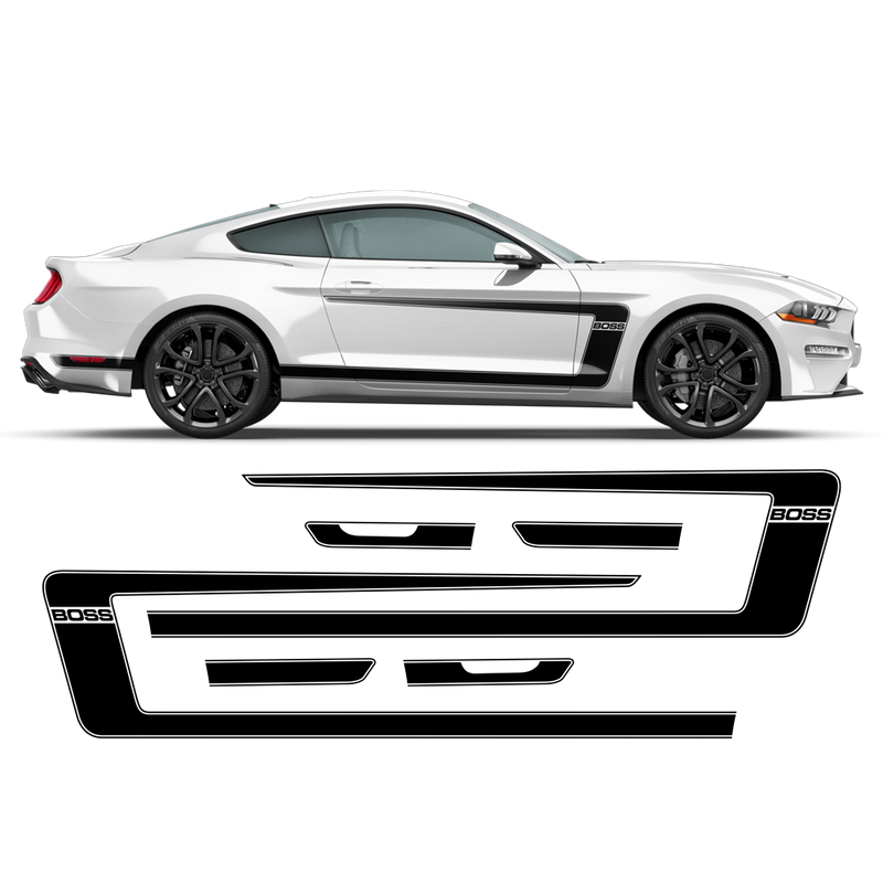 BOSS style side Graphics, for Ford Mustang 2015 - 2022