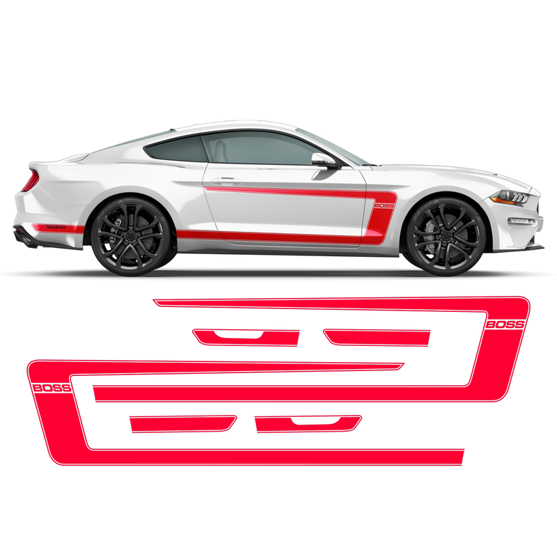 BOSS style side Graphics, for Ford Mustang 2015 - 2022