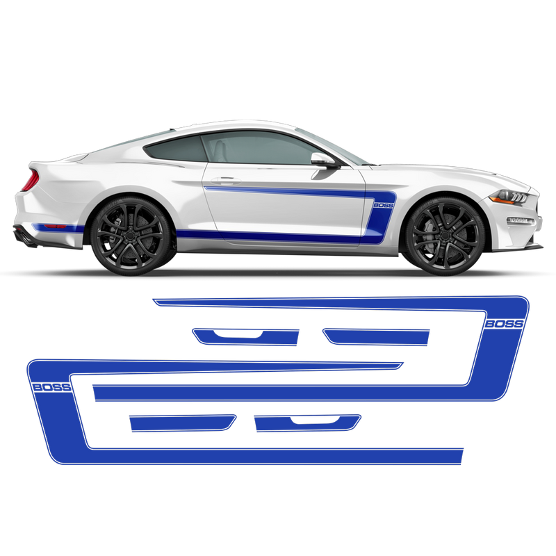 BOSS style side Graphics, for Ford Mustang 2015 - 2022