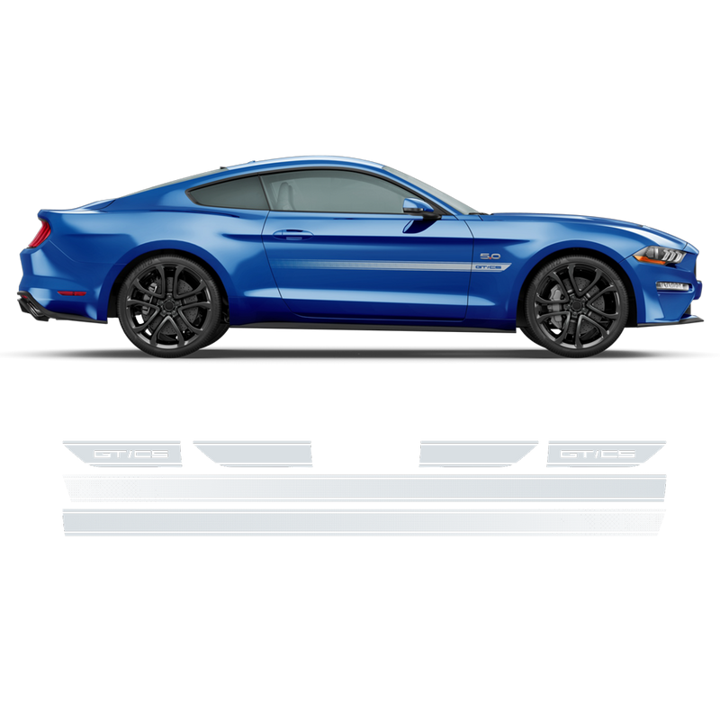 California Special GT/CS Rocker Panel Stripes, for Ford Mustang 2018 - 2020 black