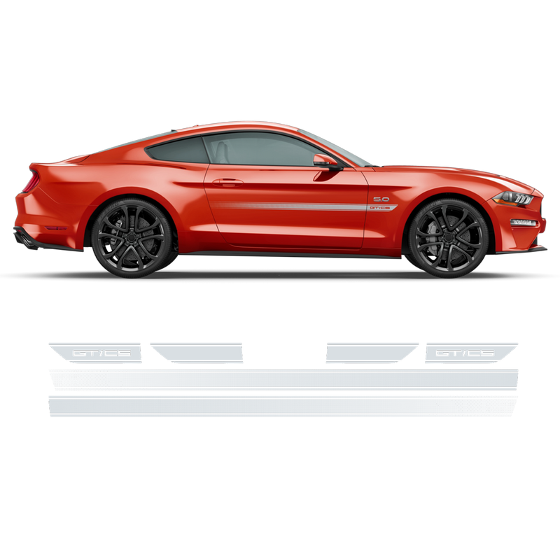 California Special GT/CS Rocker Panel Stripes, for Ford Mustang 2018 - 2020 black
