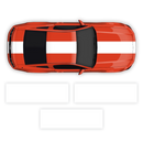 Contoured Racing Stripes over the top, for Mustang 2005 - 2014 black