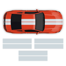 Contoured Double Racing Stripes over the top, for Mustang 2005 - 2019