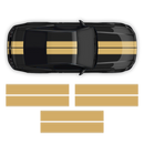 Contoured Double Racing Stripes over the top, for Mustang 2005 - 2019