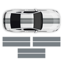 Contoured Double Racing Stripes over the top, for Mustang 2005 - 2019
