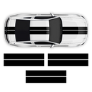 Double Racing Stripes over the top, for Mustang 2005 - 2014 black