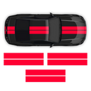 Double Racing Stripes over the top, for Mustang 2005 - 2014 black
