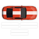 Double Racing Stripes over the top, for Mustang 2005 - 2014 black