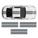 Double Racing Stripes over the top, for Mustang 2005 - 2014 black